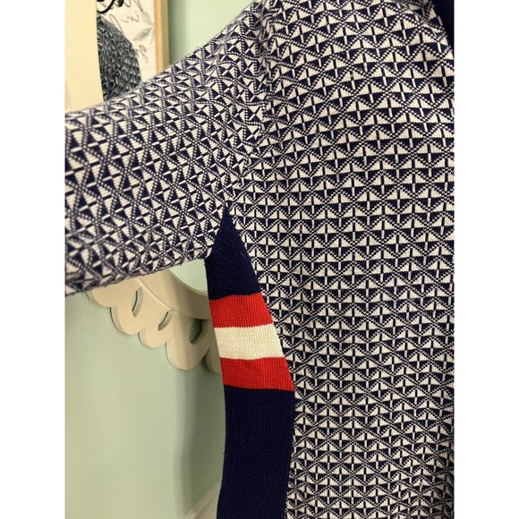 NEVE Womens Large Poly Wool Blend Nordic Fair Isle 1/4 Zip Pullover Sweater - Picture 2 of 7